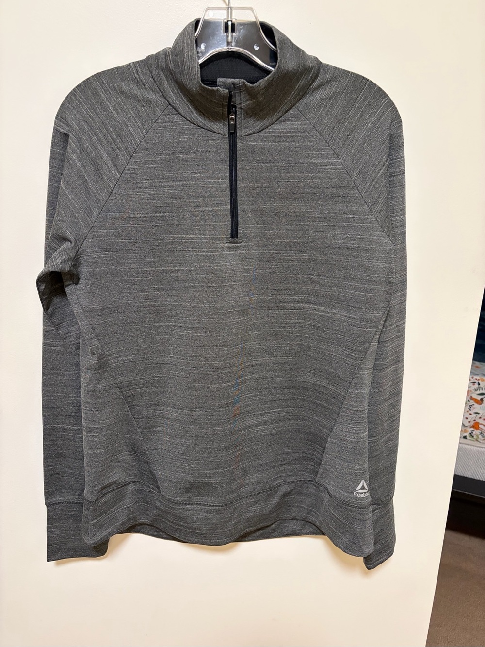 Reebok Gray Heathered Quarter-Zip Pullover